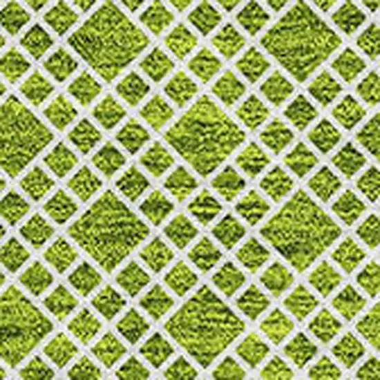 Lime Green And Ivory Striped Washable Area Rug With UV Protection Photo 2