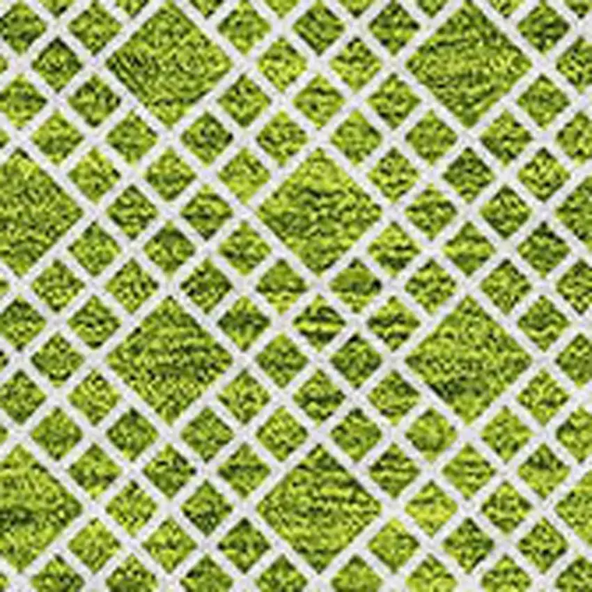 Lime Green And Ivory Striped Washable Area Rug With UV Protection Photo 2