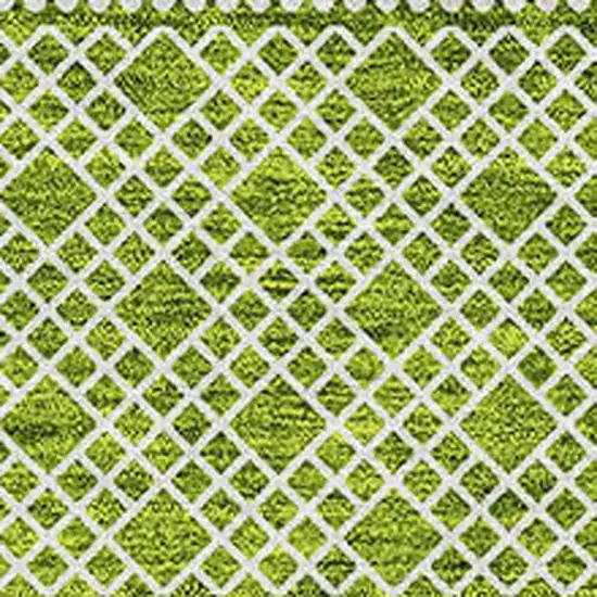 Lime Green And Ivory Striped Washable Area Rug With UV Protection Photo 3