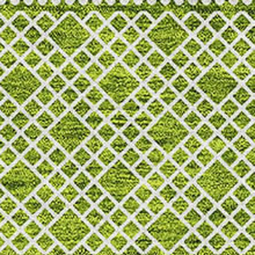 Lime Green And Ivory Striped Washable Area Rug With UV Protection Photo 4