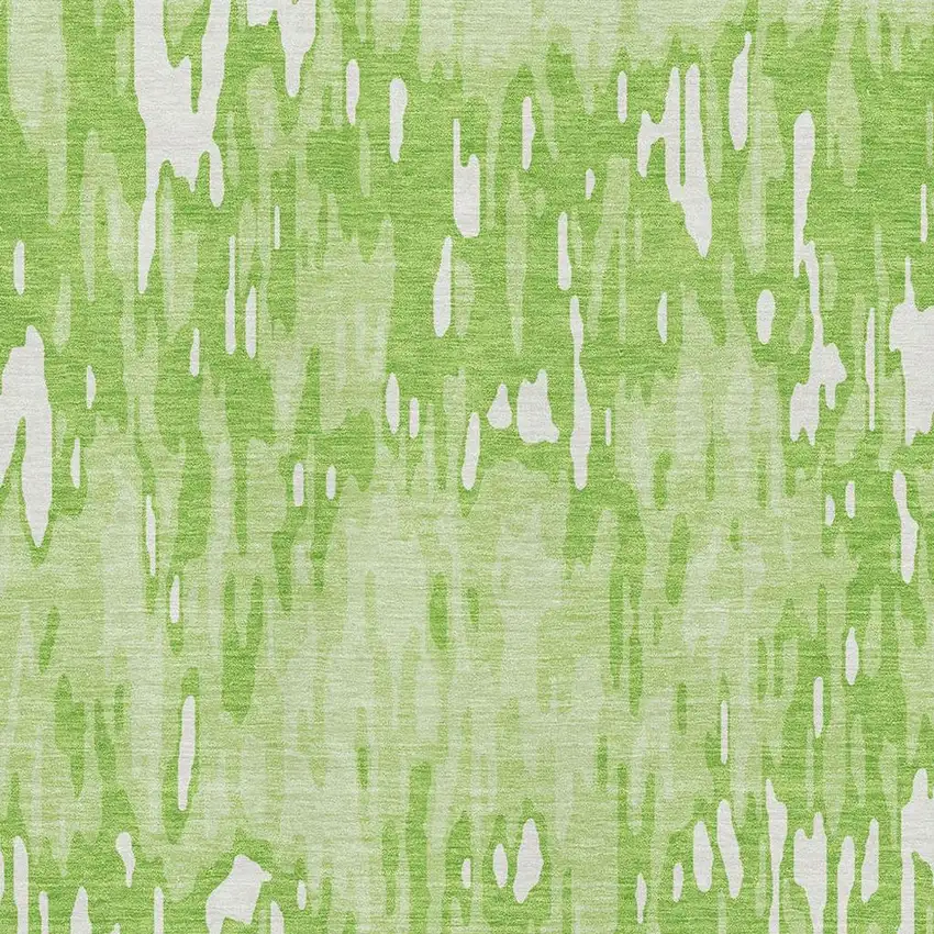 Lime Green And Ivory Striped Washable Area Rug With UV Protection Photo 2