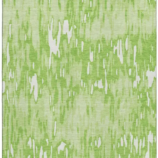 Lime Green And Ivory Striped Washable Area Rug With UV Protection Photo 2