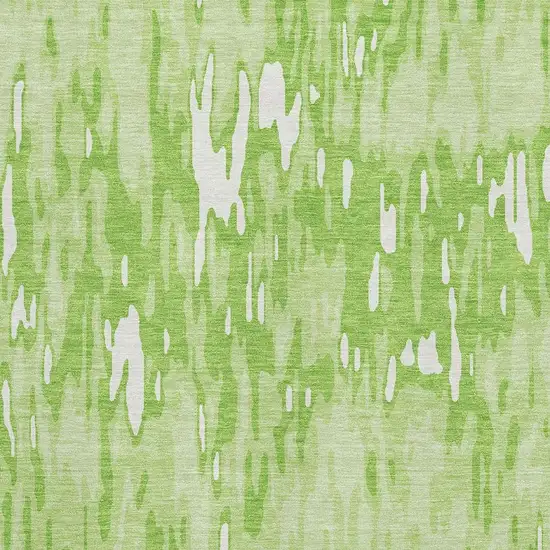 Lime Green And Ivory Striped Washable Area Rug With UV Protection Photo 2