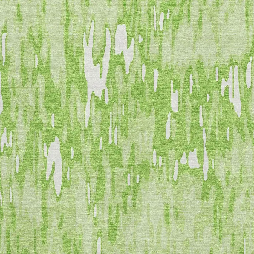 Lime Green And Ivory Striped Washable Area Rug With UV Protection Photo 2