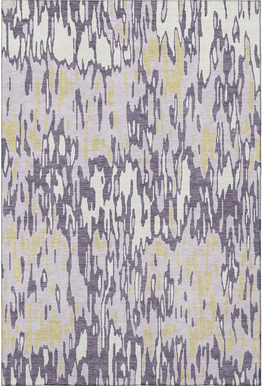 Lime Green And Ivory Striped Washable Area Rug With UV Protection Photo 3