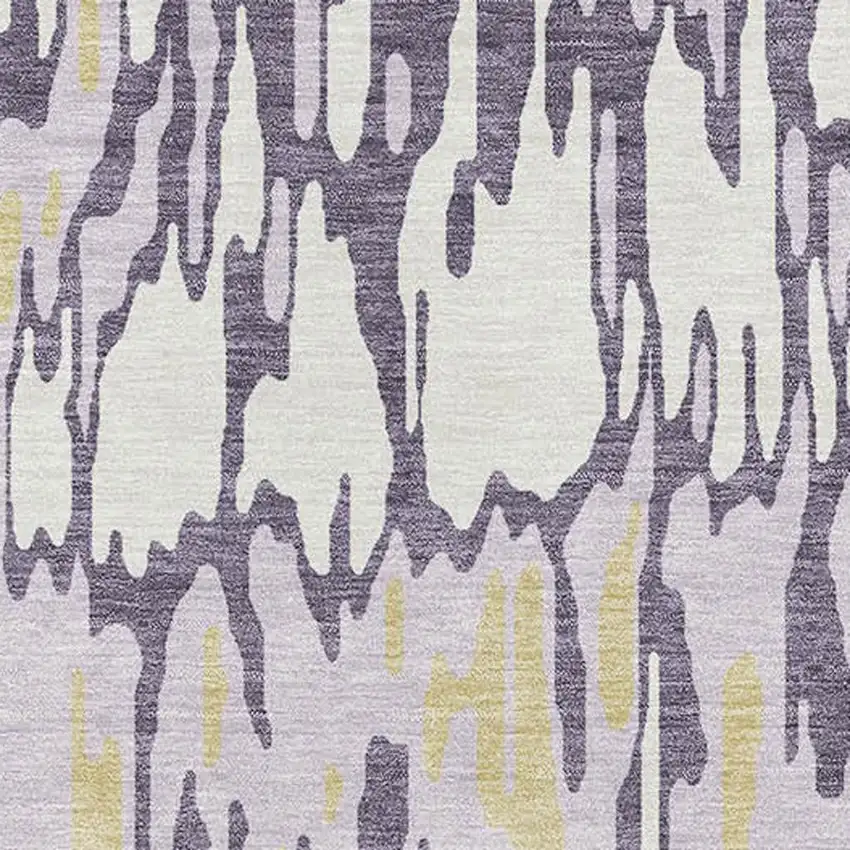 Lime Green And Ivory Striped Washable Area Rug With UV Protection Photo 2