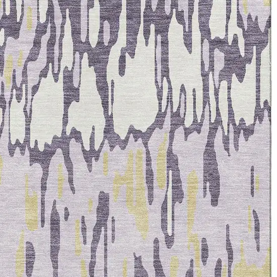 Lime Green And Ivory Striped Washable Area Rug With UV Protection Photo 3