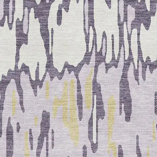 Lime Green And Ivory Striped Washable Area Rug With UV Protection Photo 2