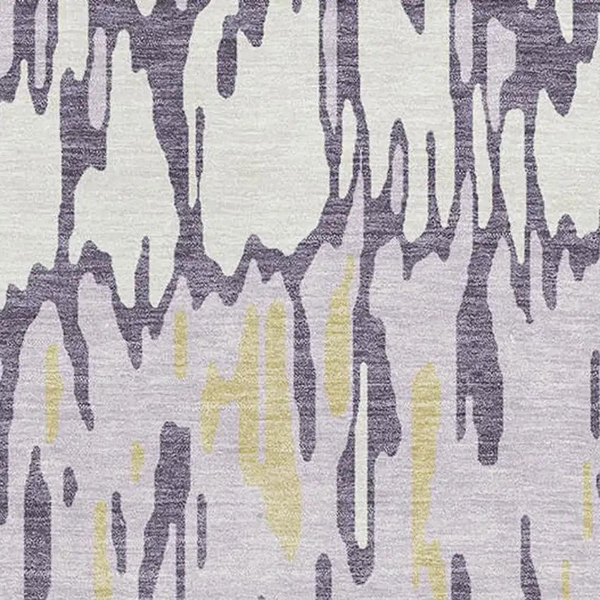 Lime Green And Ivory Striped Washable Area Rug With UV Protection Photo 2