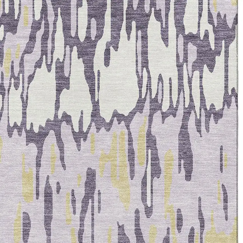 Lime Green And Ivory Striped Washable Area Rug With UV Protection Photo 3