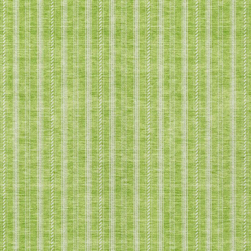 Lime Green And Ivory Striped Washable Indoor Outdoor Area Rug Photo 5