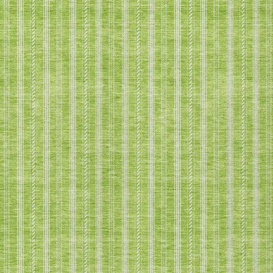 Lime Green And Ivory Striped Washable Indoor Outdoor Area Rug Photo 5