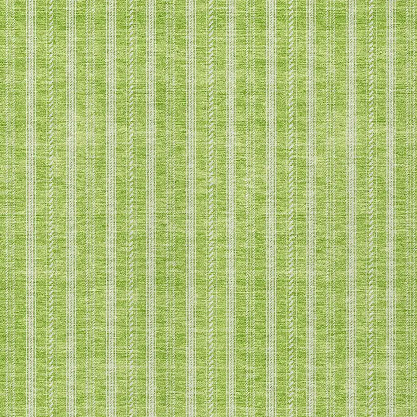 Lime Green And Ivory Striped Washable Indoor Outdoor Area Rug Photo 5