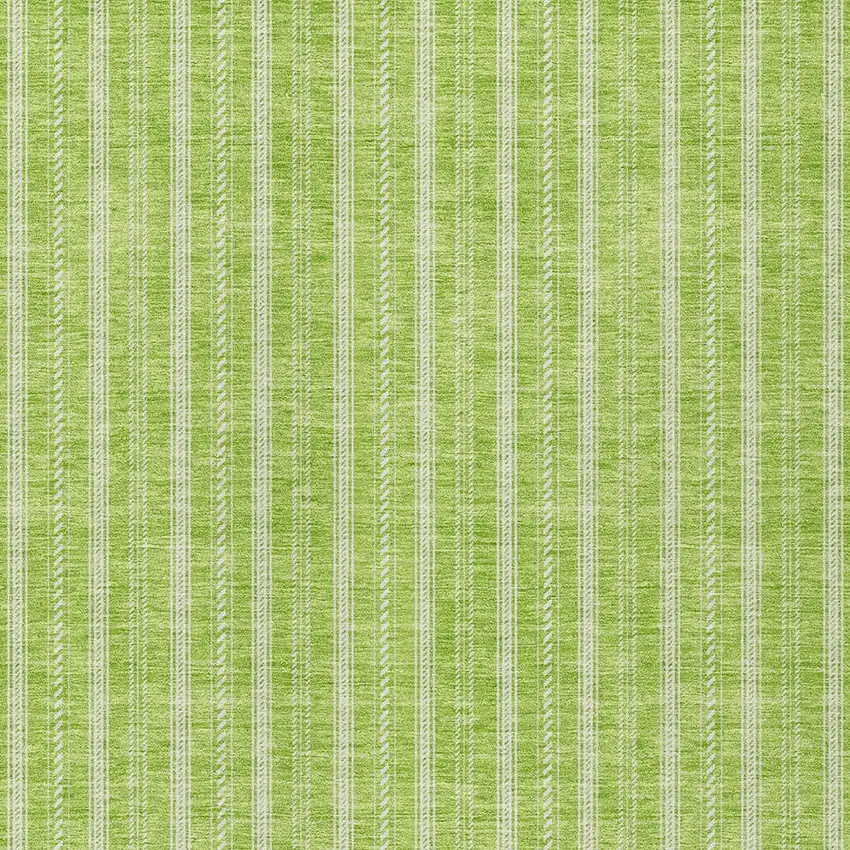 Lime Green And Ivory Striped Washable Indoor Outdoor Area Rug Photo 5