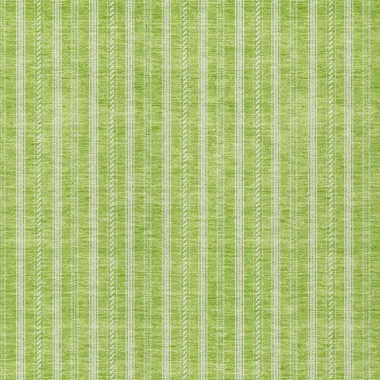 Lime Green And Ivory Striped Washable Indoor Outdoor Area Rug Photo 5