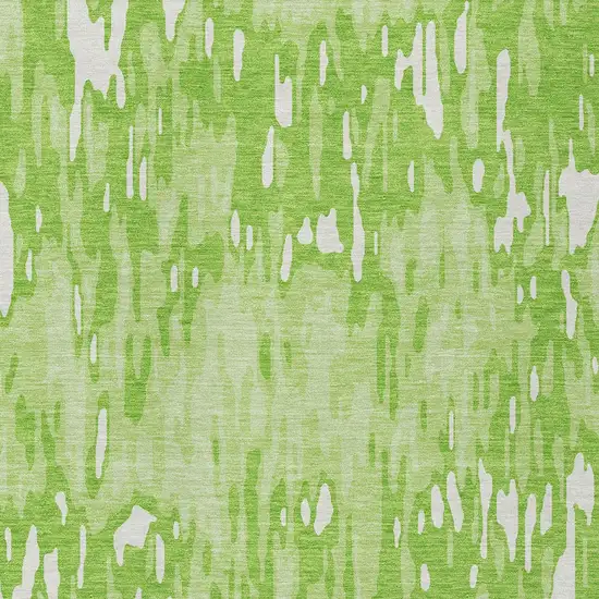 Lime Green And Ivory Striped Washable Indoor Outdoor Area Rug Photo 5