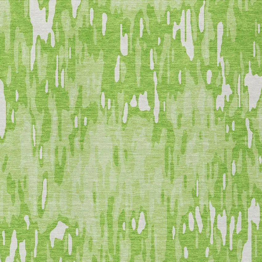 Lime Green And Ivory Striped Washable Indoor Outdoor Area Rug Photo 5