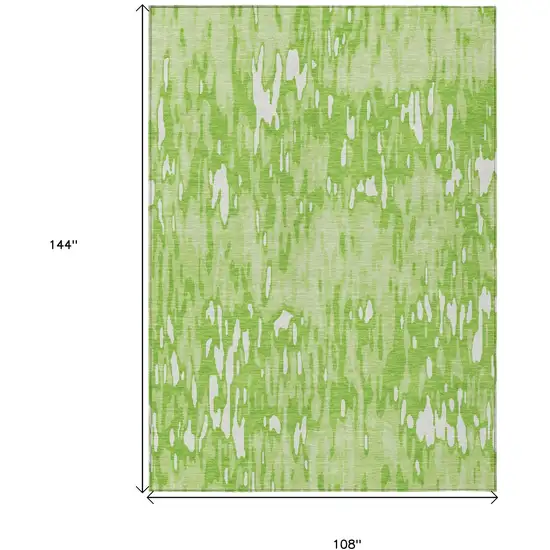 Lime Green And Ivory Striped Washable Indoor Outdoor Area Rug Photo 3