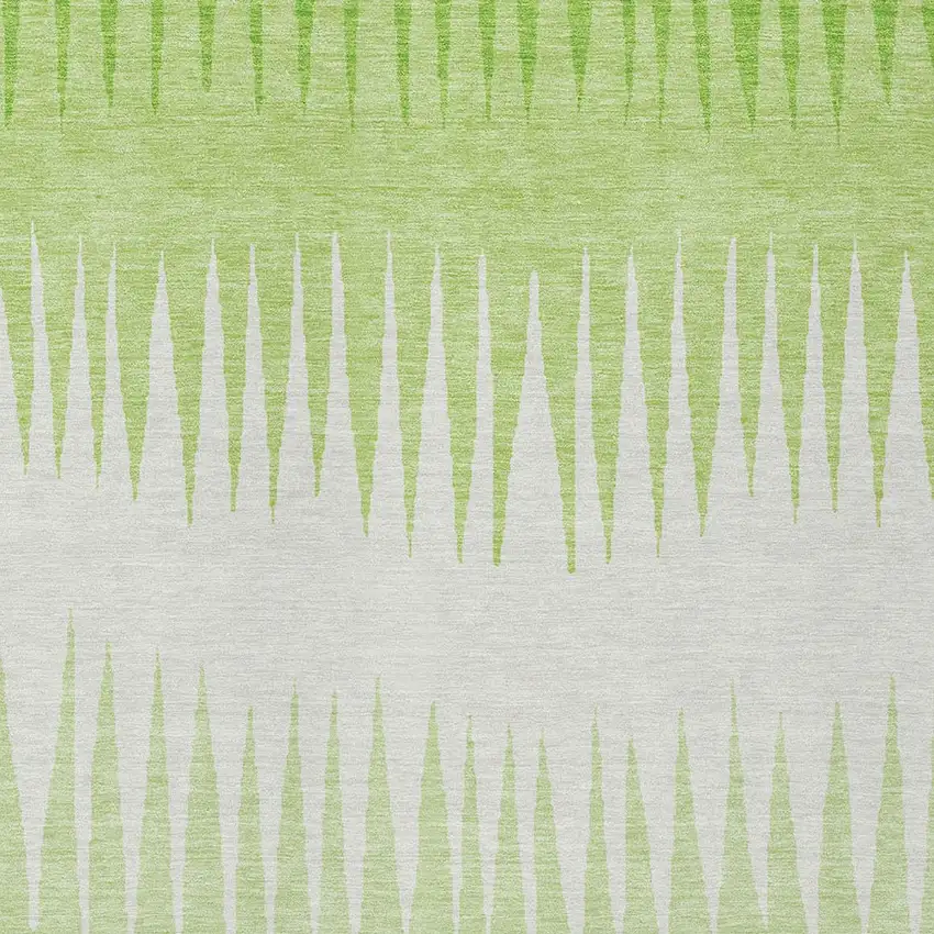 Lime Green And Ivory Striped Washable Indoor Outdoor Area Rug Photo 7