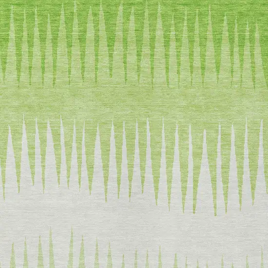 Lime Green And Ivory Striped Washable Indoor Outdoor Area Rug Photo 7