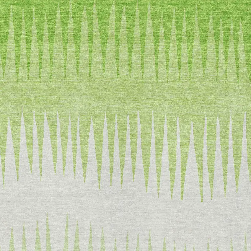 Lime Green And Ivory Striped Washable Indoor Outdoor Area Rug Photo 7
