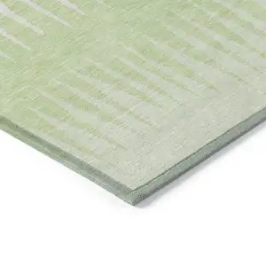 Photo of Lime Green And Ivory Striped Washable Indoor Outdoor Area Rug