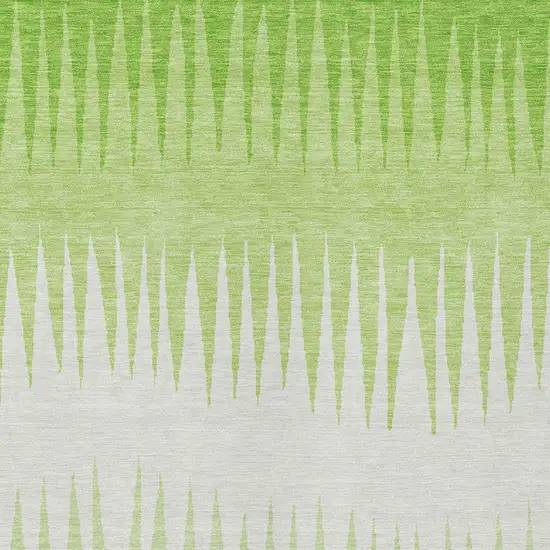 Lime Green And Ivory Striped Washable Indoor Outdoor Area Rug Photo 7