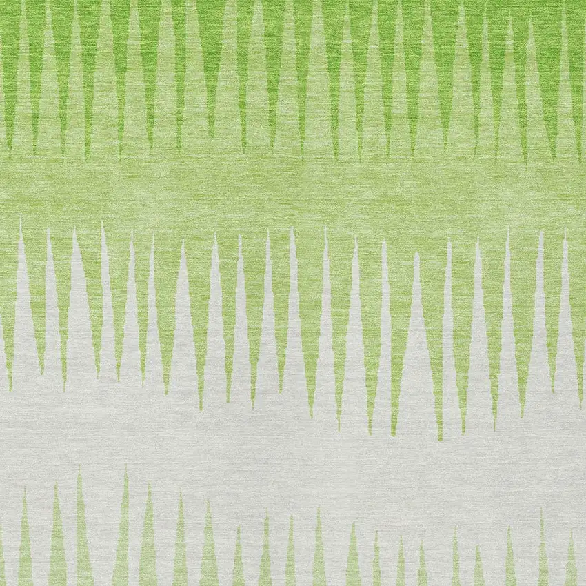 Lime Green And Ivory Striped Washable Indoor Outdoor Area Rug Photo 7