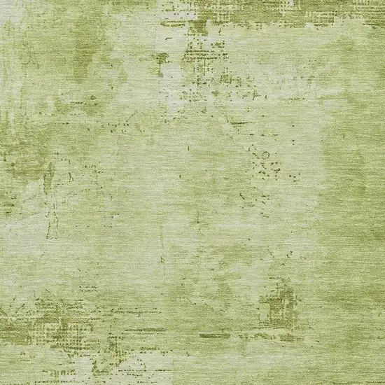 Lime Green And Olive Green Abstract Washable Area Rug With UV Protection Photo 2