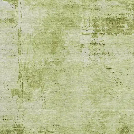 Lime Green And Olive Green Abstract Washable Area Rug With UV Protection Photo 2