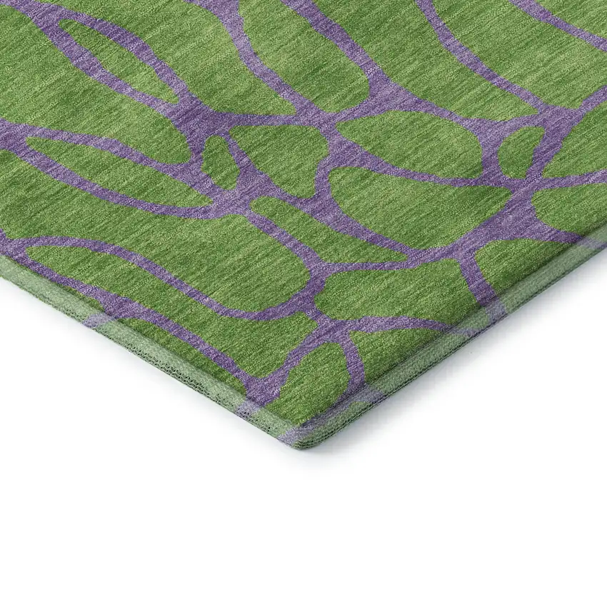 Lime Green And Purple Geometric Washable Area Rug With UV Protection Photo 7