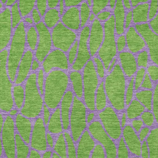 Lime Green And Purple Geometric Washable Indoor Outdoor Area Rug Photo 6