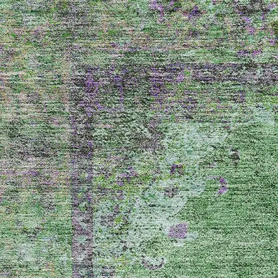 Lime Green And Purple Medallion Washable Area Rug With UV Protection Photo 3