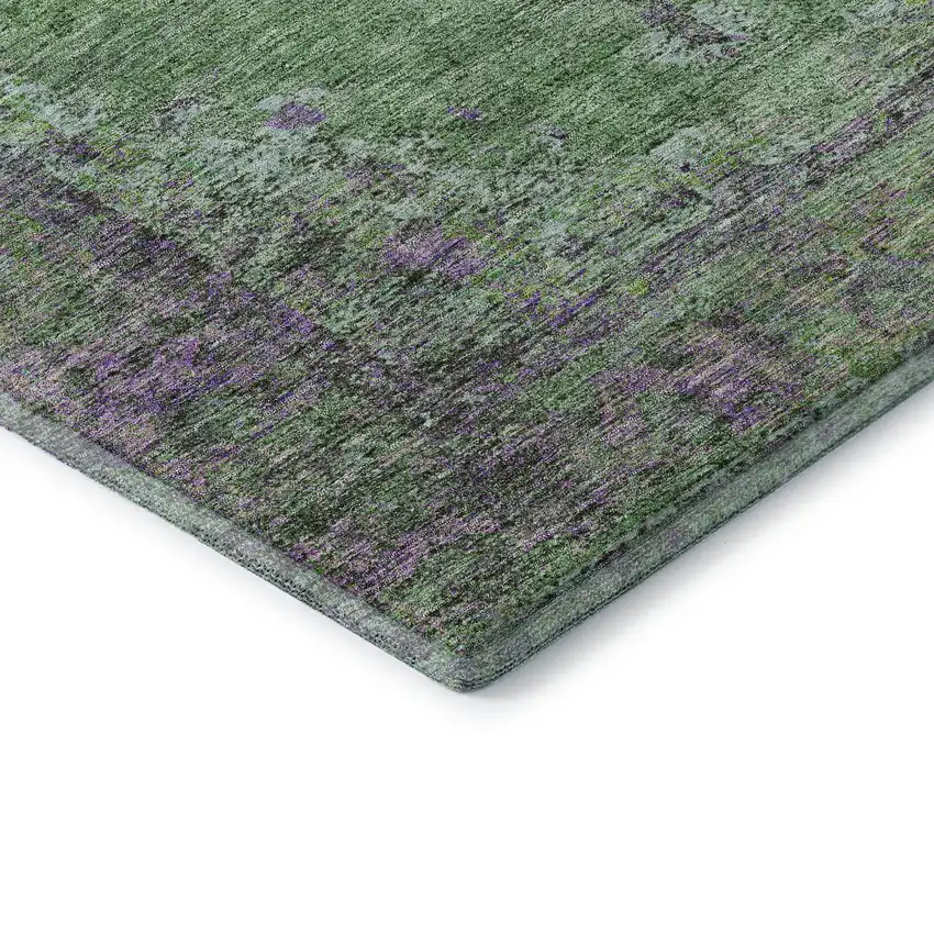 Lime Green And Purple Medallion Washable Area Rug With UV Protection Photo 7