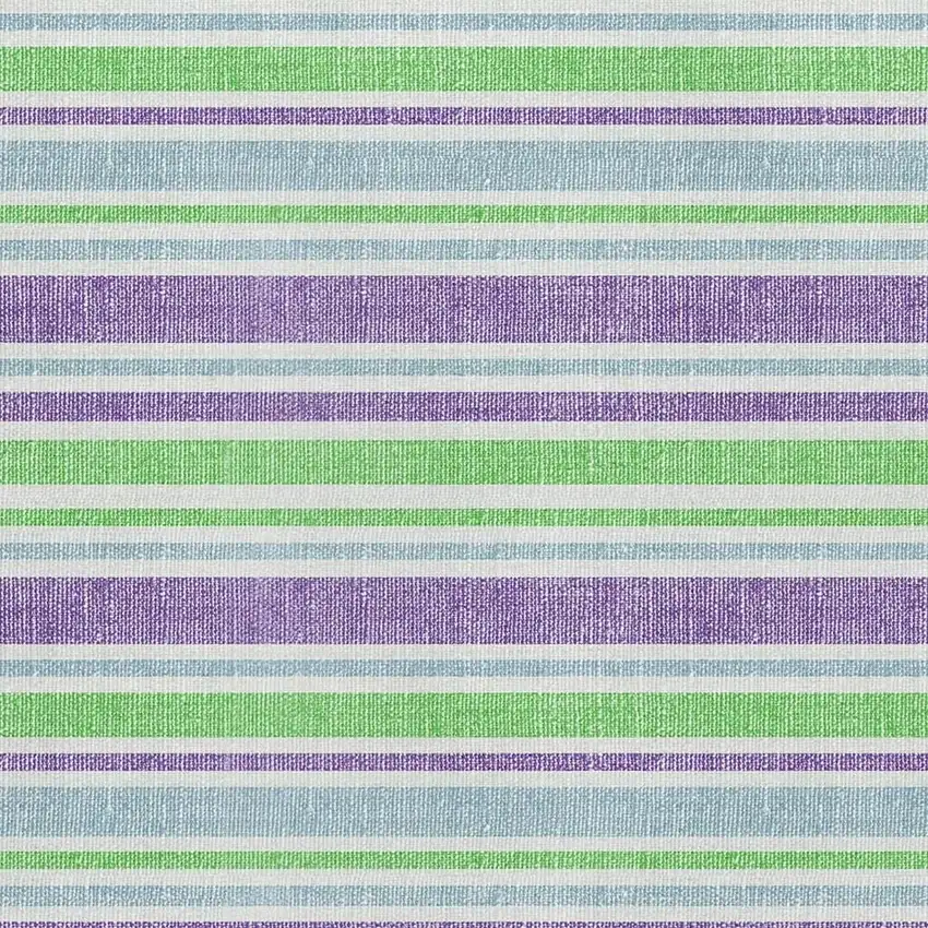 Lime Green And Purple Striped Washable Area Rug With UV Protection Photo 2