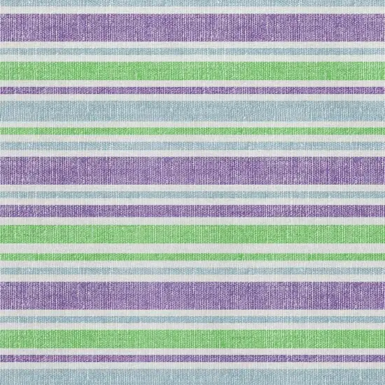 Lime Green And Purple Striped Washable Area Rug With UV Protection Photo 2