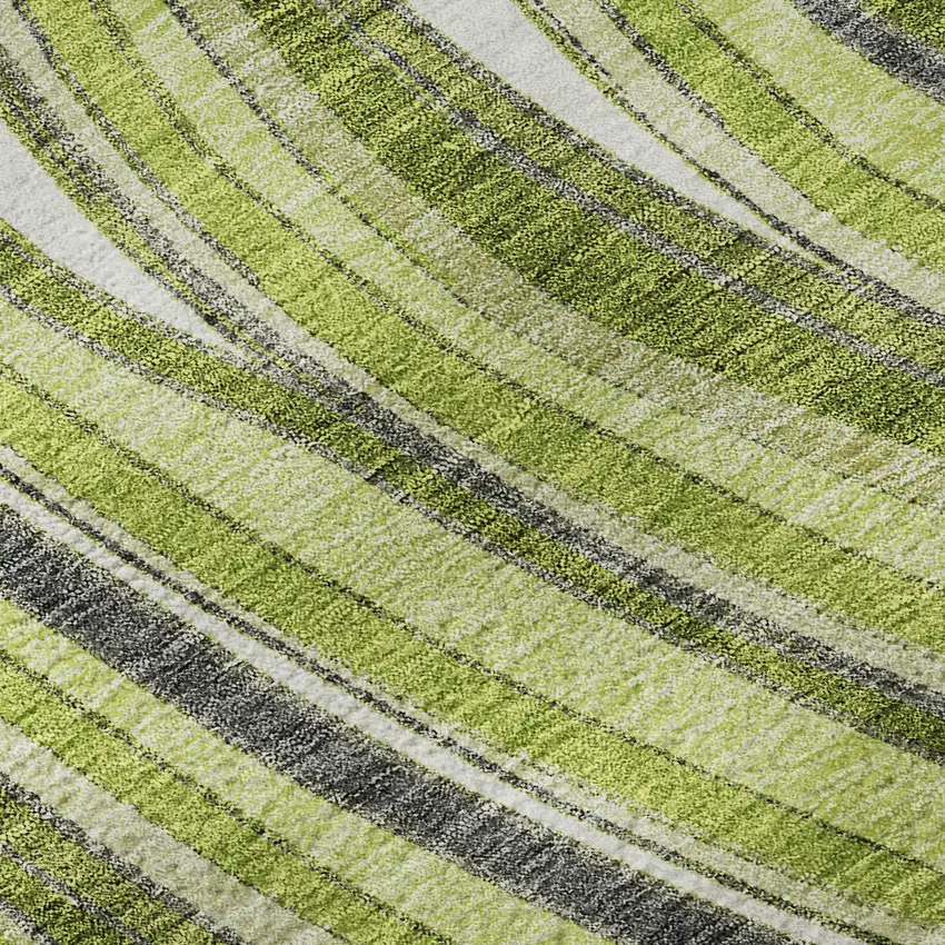 Lime Green Charcoal And Ivory Marble Washable Area Rug With UV Protection Photo 9