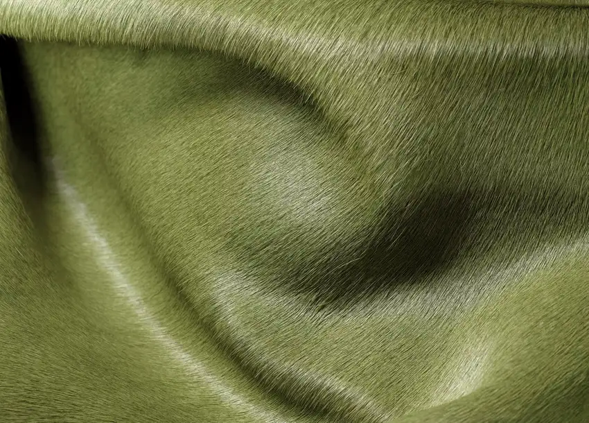 Lime Green Cowhide Hand Knotted Area Rug Photo 6