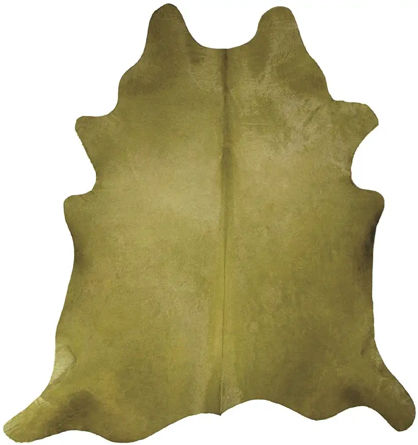 Lime Green Cowhide Hand Knotted Area Rug Photo 3