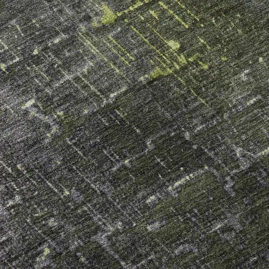 Lime Green Gray And Charcoal Ombre Washable Area Rug With UV Protection Photo 9