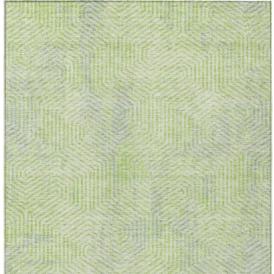 Lime Green Gray And Ivory Geometric Washable Indoor Outdoor Area Rug Photo 6