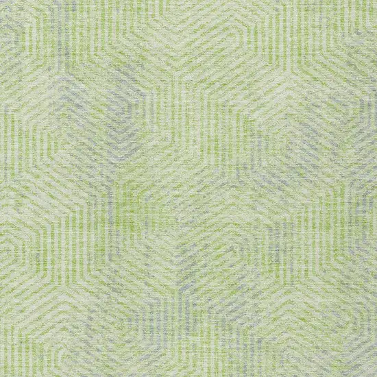 Lime Green Gray And Ivory Geometric Washable Indoor Outdoor Area Rug Photo 6