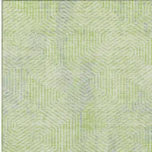 Photo of Lime Green Gray And Ivory Geometric Washable Indoor Outdoor Area Rug