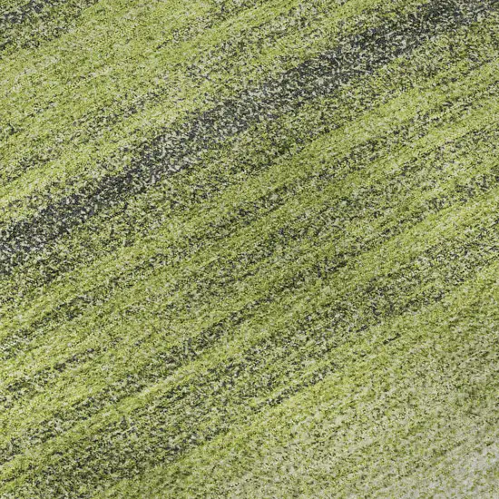 Lime Green Gray And Ivory Striped Washable Area Rug With UV Protection Photo 9