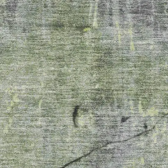 Lime Green Gray And Silver Abstract Washable Area Rug With UV Protection Photo 2