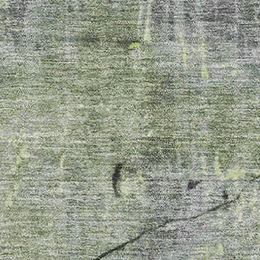 Lime Green Gray And Silver Abstract Washable Area Rug With UV Protection Photo 2