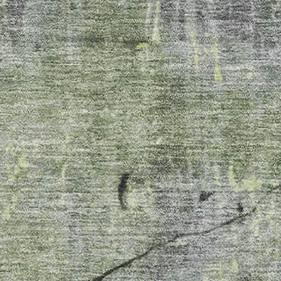 Lime Green Gray And Silver Abstract Washable Area Rug With UV Protection Photo 2