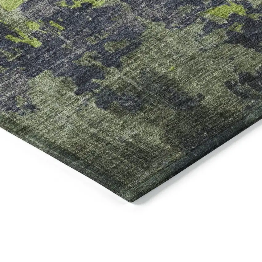 Lime Green Gray And Silver Abstract Washable Indoor Outdoor Area Rug Photo 6