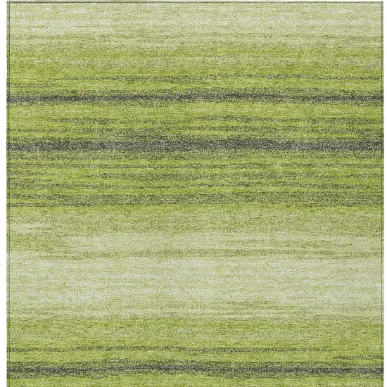Lime Green Ivory And Black Striped Washable Indoor Outdoor Area Rug Photo 7
