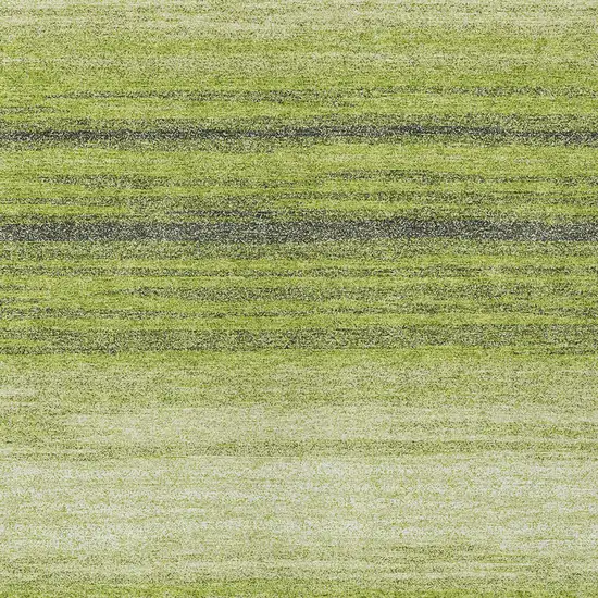 Lime Green Ivory And Black Striped Washable Indoor Outdoor Area Rug Photo 6